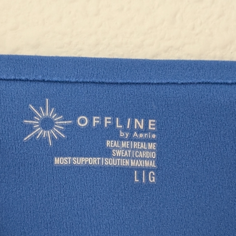 Offline By Aerie Vibrant Blue Structured Crop Top - Picture 3 of 4